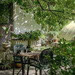 Garden - brown wooden table and chairs