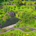 Landscape Design - Aerial View of Trees, Pond and Houses